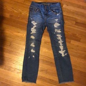 American Eagle artist crop jeans